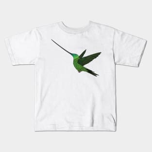 Sword-billed hummingbird cartoon illustration Kids T-Shirt